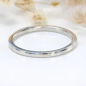 1.5mm Skinny Square Profile 18ct White Gold Wedding Ring