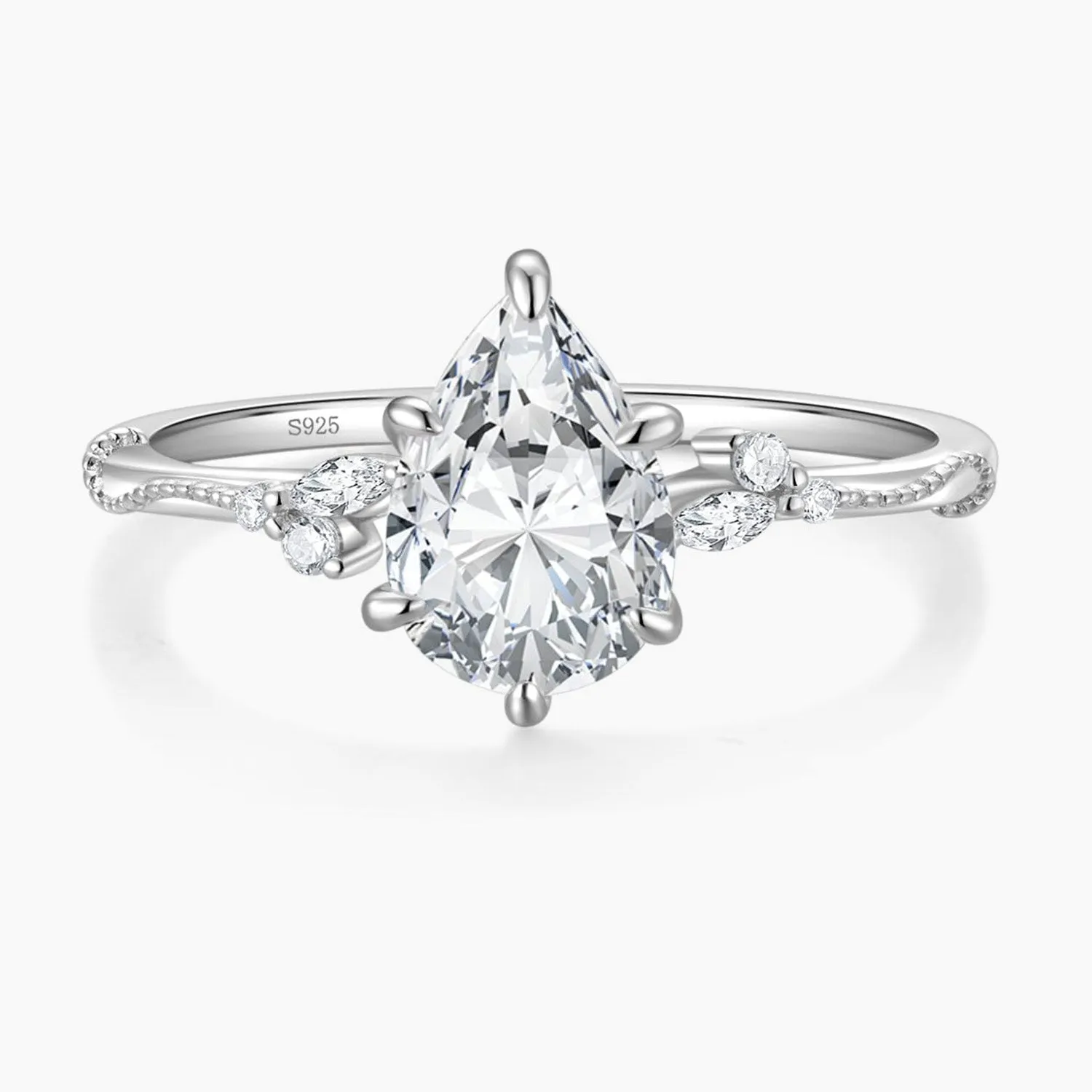 2CT Pear Shaped Engagement Ring