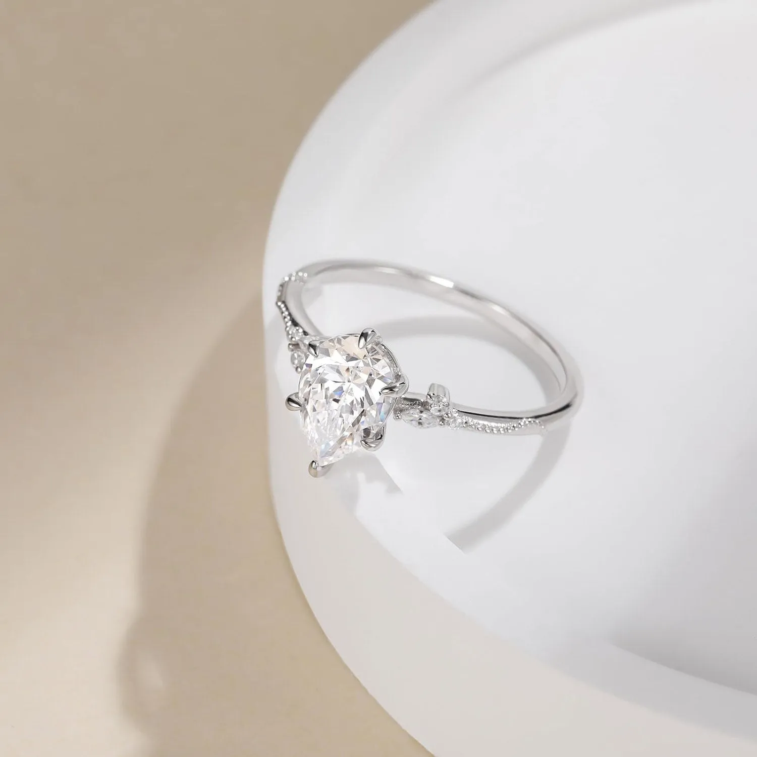 2CT Pear Shaped Engagement Ring