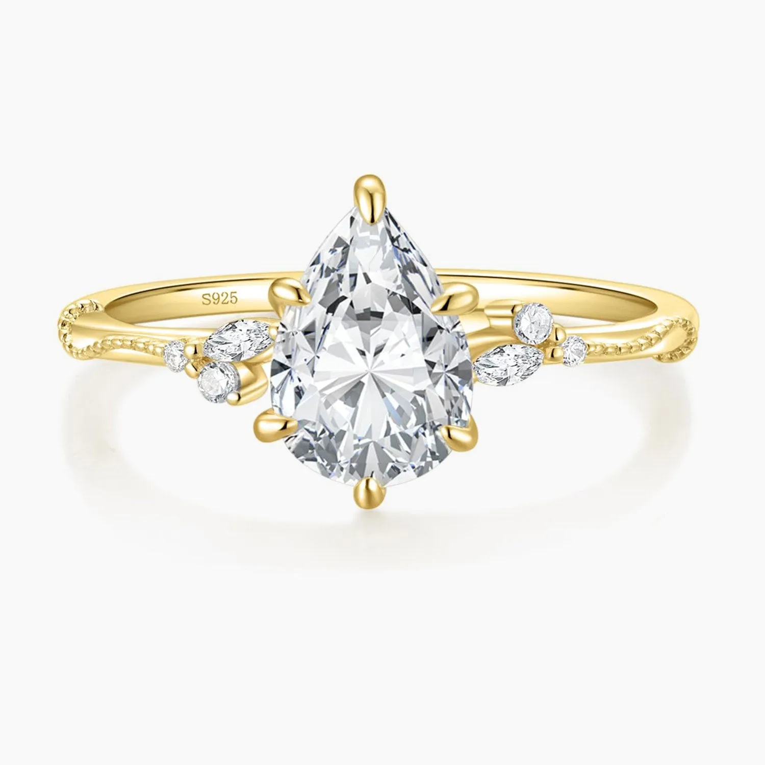 2CT Pear Shaped Engagement Ring