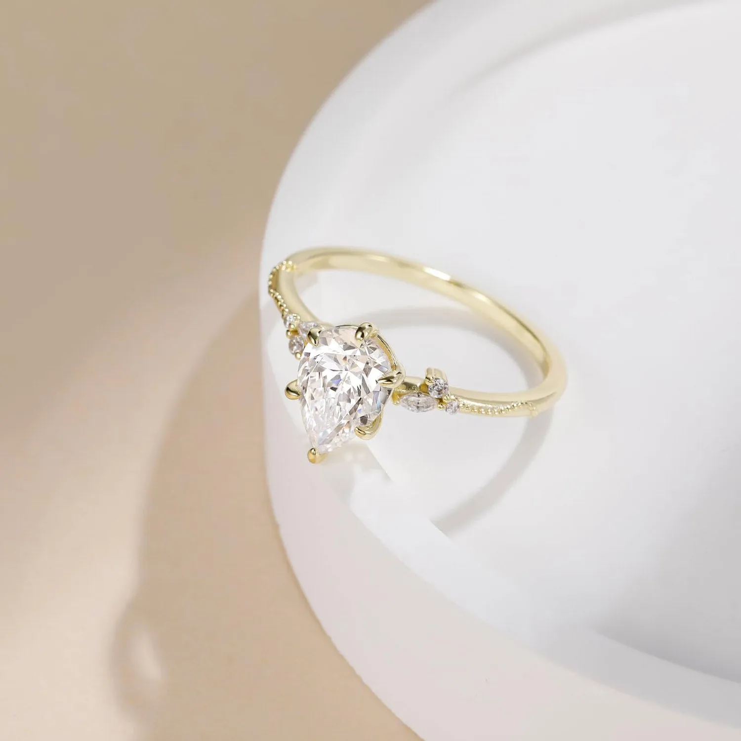 2CT Pear Shaped Engagement Ring