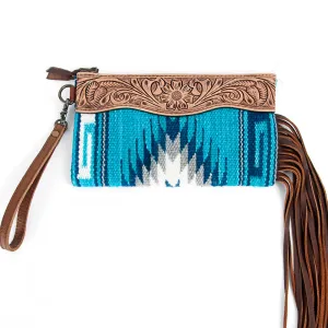 ADBG344K American Darling WRISTLET Hand Tooled Upcycled Wool Genuine Leather women bag western handbag purse
