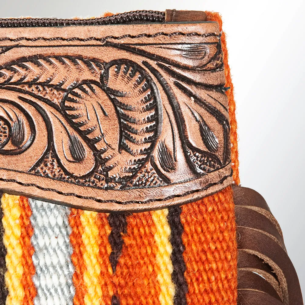 ADBG344P American Darling WRISTLET Hand Tooled Upcycled Wool Genuine Leather women bag western handbag purse
