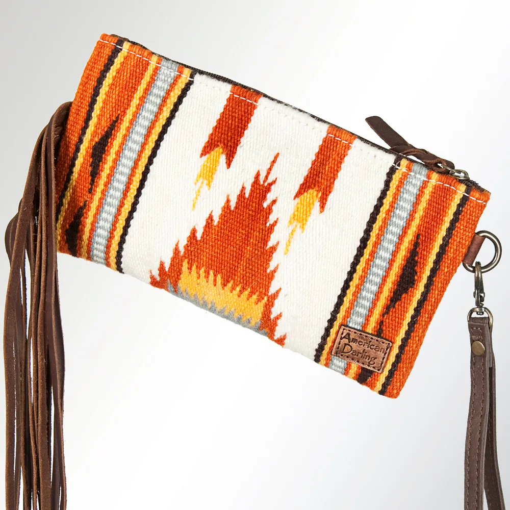 ADBG344P American Darling WRISTLET Hand Tooled Upcycled Wool Genuine Leather women bag western handbag purse