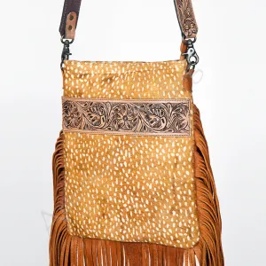 ADBGS192DEA American Darling Hand Tooled Hair On Genuine Leather Women Bag Western Handbag Purse