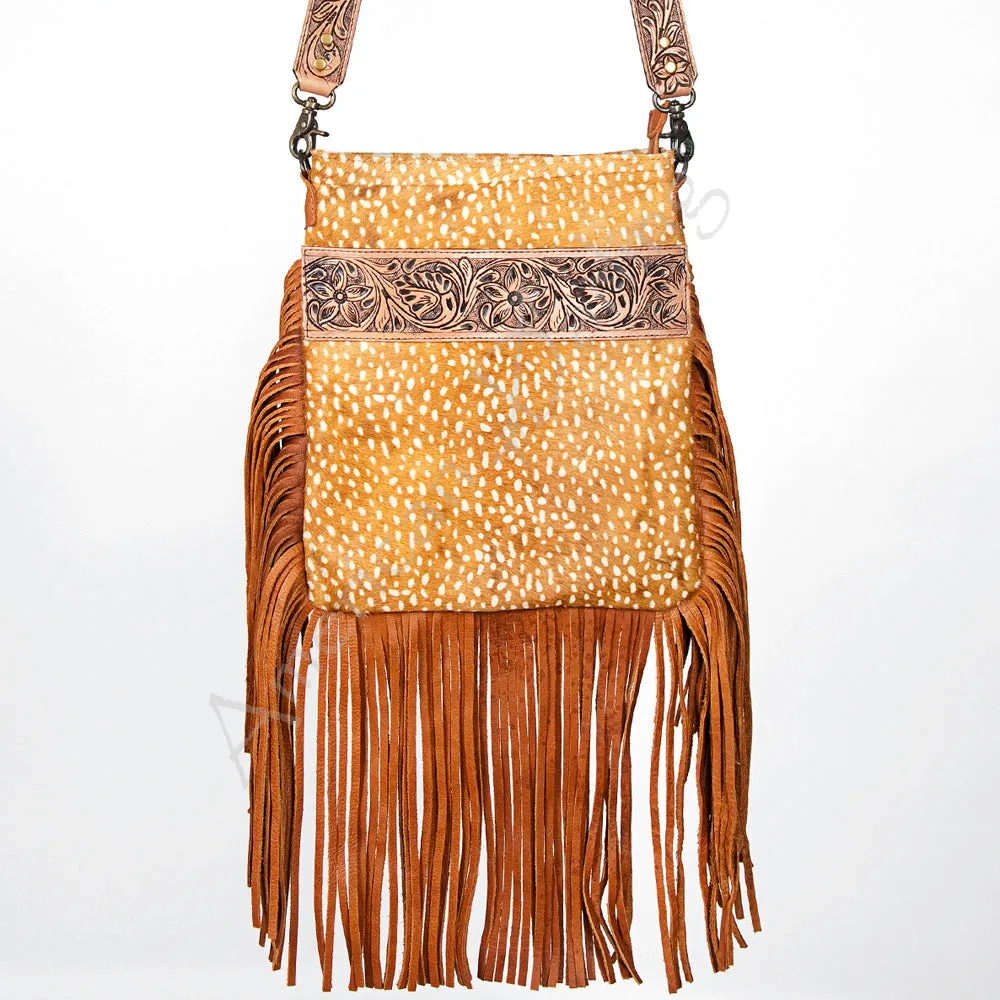 ADBGS192DEA American Darling Hand Tooled Hair On Genuine Leather Women Bag Western Handbag Purse