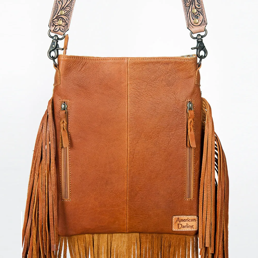 ADBGS192DEA American Darling Hand Tooled Hair On Genuine Leather Women Bag Western Handbag Purse