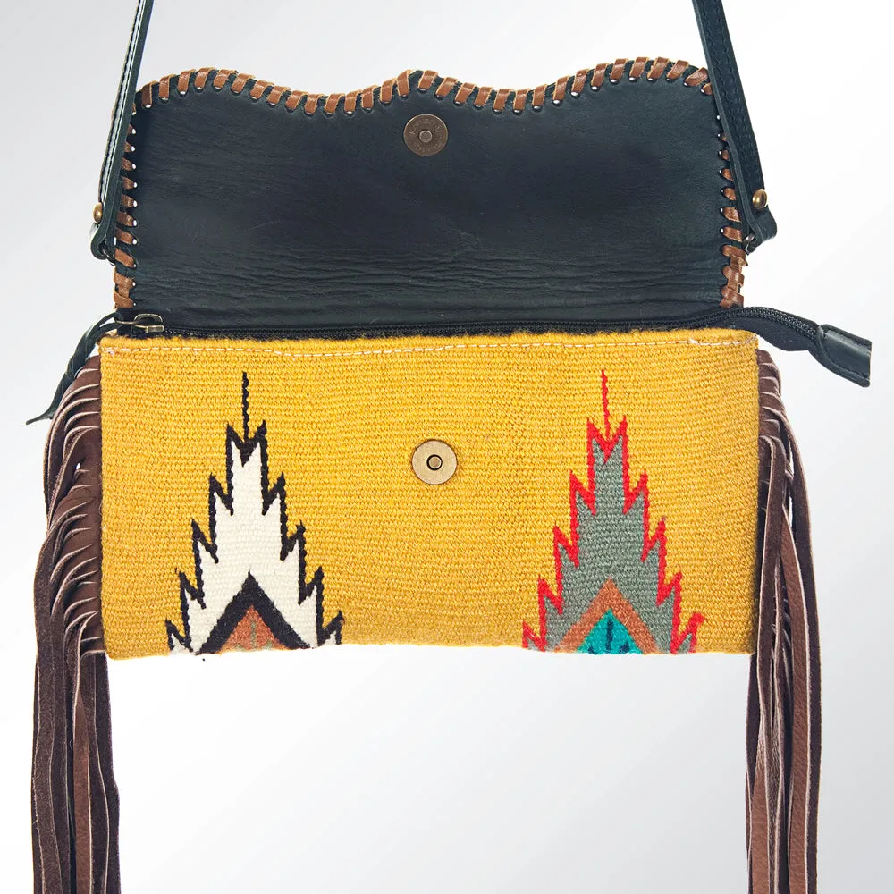 American Darling ADBG344A-BKW Cross Body Saddle Blanket Hair On Genuine Leather Women Bag Western Handbag Purse