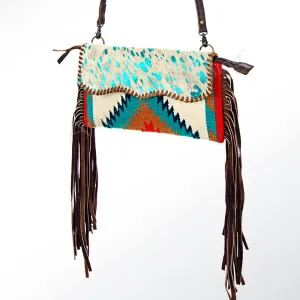 American Darling ADBG344B-ACTRQ Cross Body Saddle Blanket Hair On Genuine Leather Women Bag Western Handbag Purse
