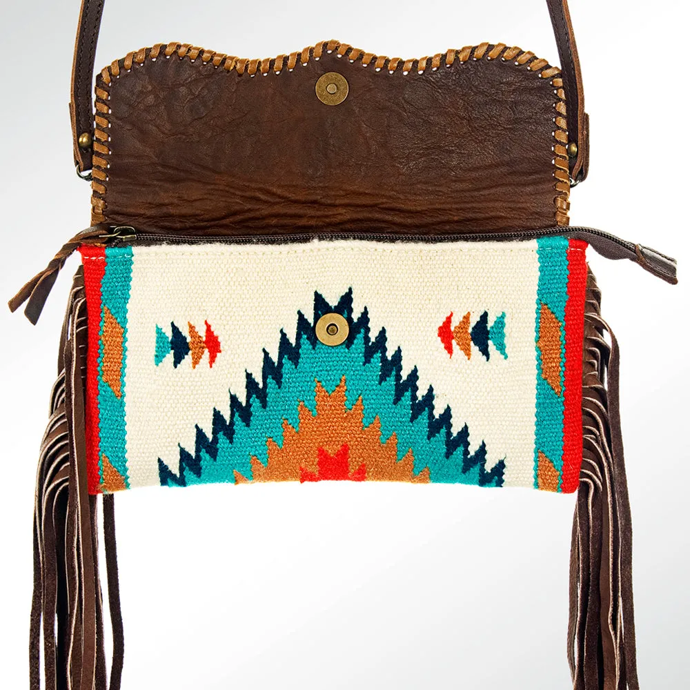 American Darling ADBG344B-ACTRQ Cross Body Saddle Blanket Hair On Genuine Leather Women Bag Western Handbag Purse
