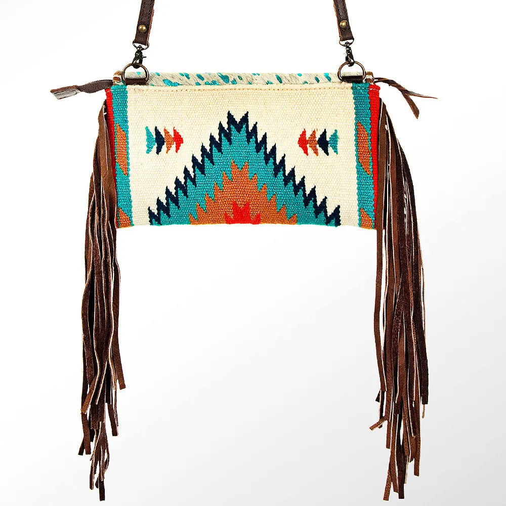 American Darling ADBG344B-ACTRQ Cross Body Saddle Blanket Hair On Genuine Leather Women Bag Western Handbag Purse