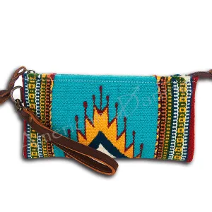 American Darling ADBG344C Wristlet Saddle Blanket Genuine Leather Women Bag Western Handbag Purse