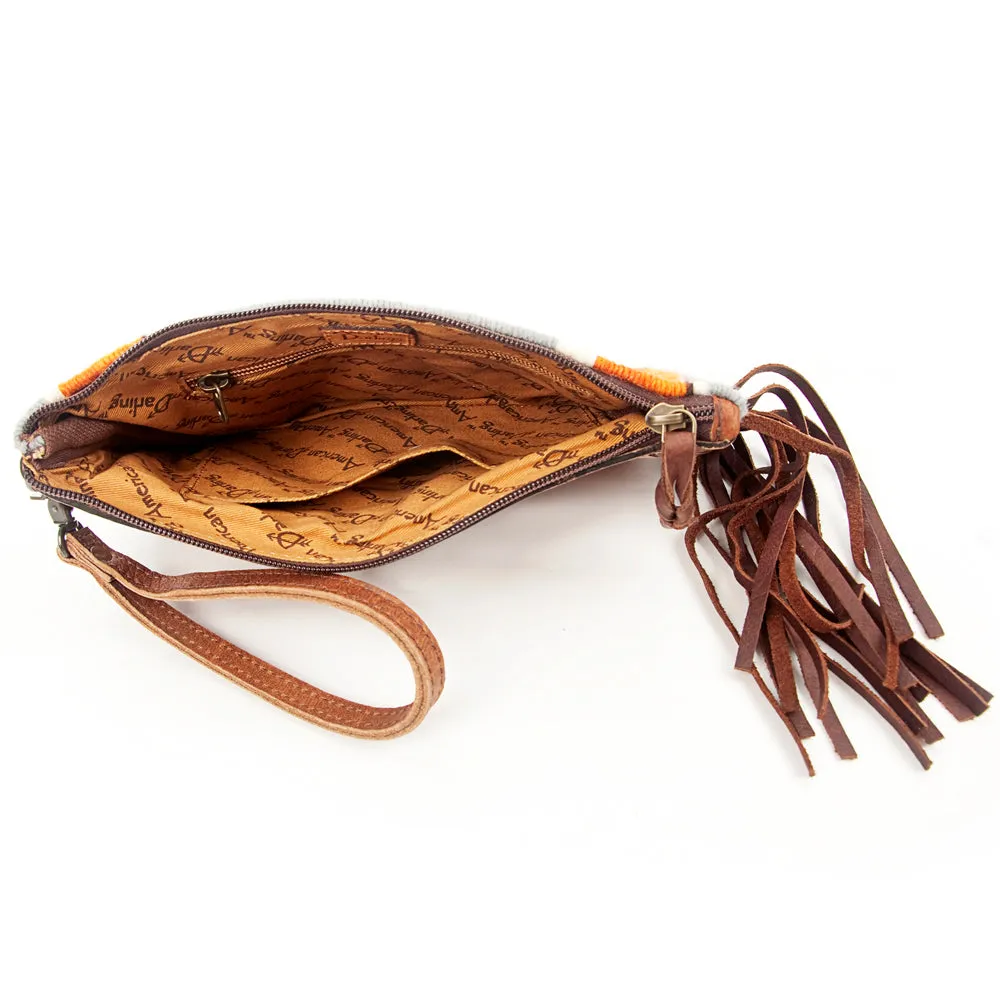 American Darling ADBG344D3 Wristlet Hand Tooled Saddle Blanket Genuine Leather Women Bag Western Handbag Purse