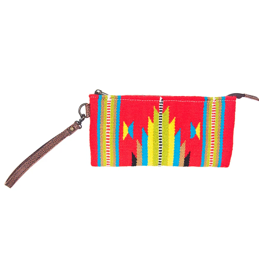 American Darling ADBG344DAR3 Wristlet Saddle Blanket Genuine Leather Women Bag Western Handbag Purse