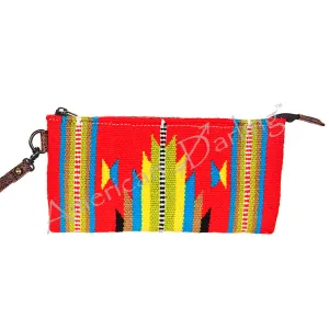American Darling ADBG344DAR3 Wristlet Saddle Blanket Genuine Leather Women Bag Western Handbag Purse
