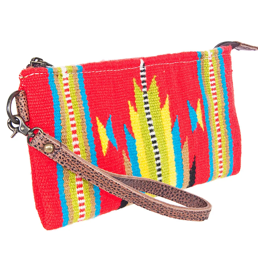 American Darling ADBG344DAR3 Wristlet Saddle Blanket Genuine Leather Women Bag Western Handbag Purse