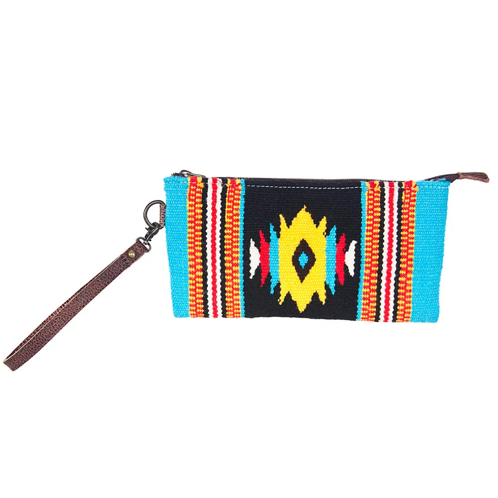 American Darling ADBG344DAR5 Wristlet Saddle Blanket Genuine Leather Women Bag Western Handbag Purse