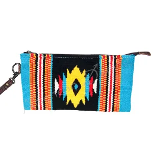American Darling ADBG344DAR5 Wristlet Saddle Blanket Genuine Leather Women Bag Western Handbag Purse