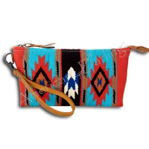 American Darling ADBG344DAR9 Wristlet Saddle Blanket Genuine Leather Women Bag Western Handbag Purse