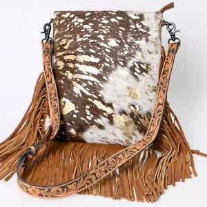 American Darling ADBGS192ACGO Messenger Hair On Genuine Leather Women Bag Western Handbag Purse