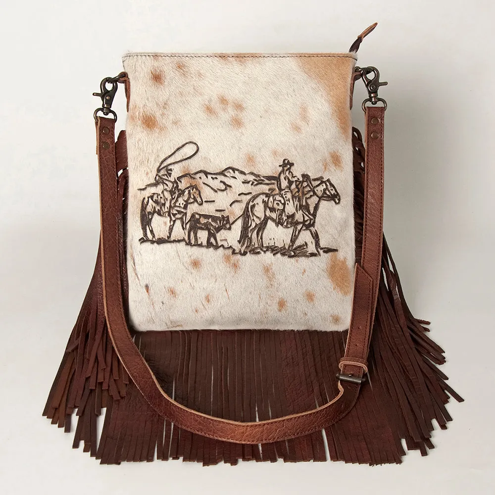 American Darling ADBGS192AJ Messenger Hair-On Genuine Leather Women Bag Western Handbag Purse
