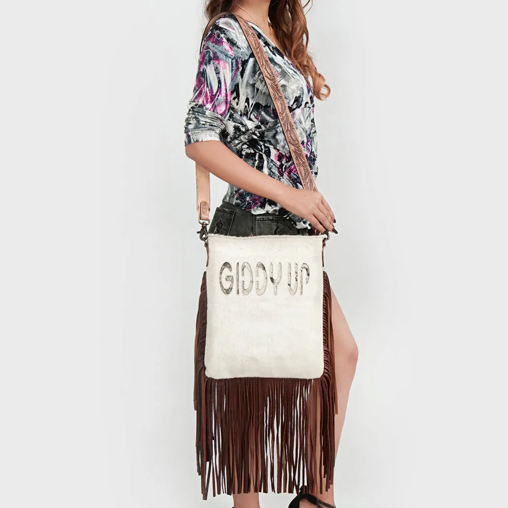 American Darling ADBGS192AW Messenger Hair-On Genuine Leather Women Bag Western Handbag Purse