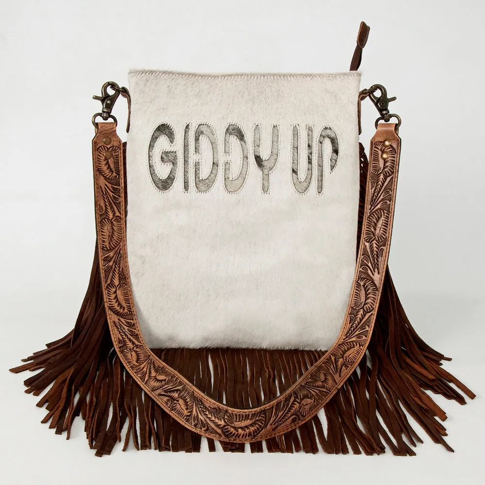 American Darling ADBGS192AW Messenger Hair-On Genuine Leather Women Bag Western Handbag Purse