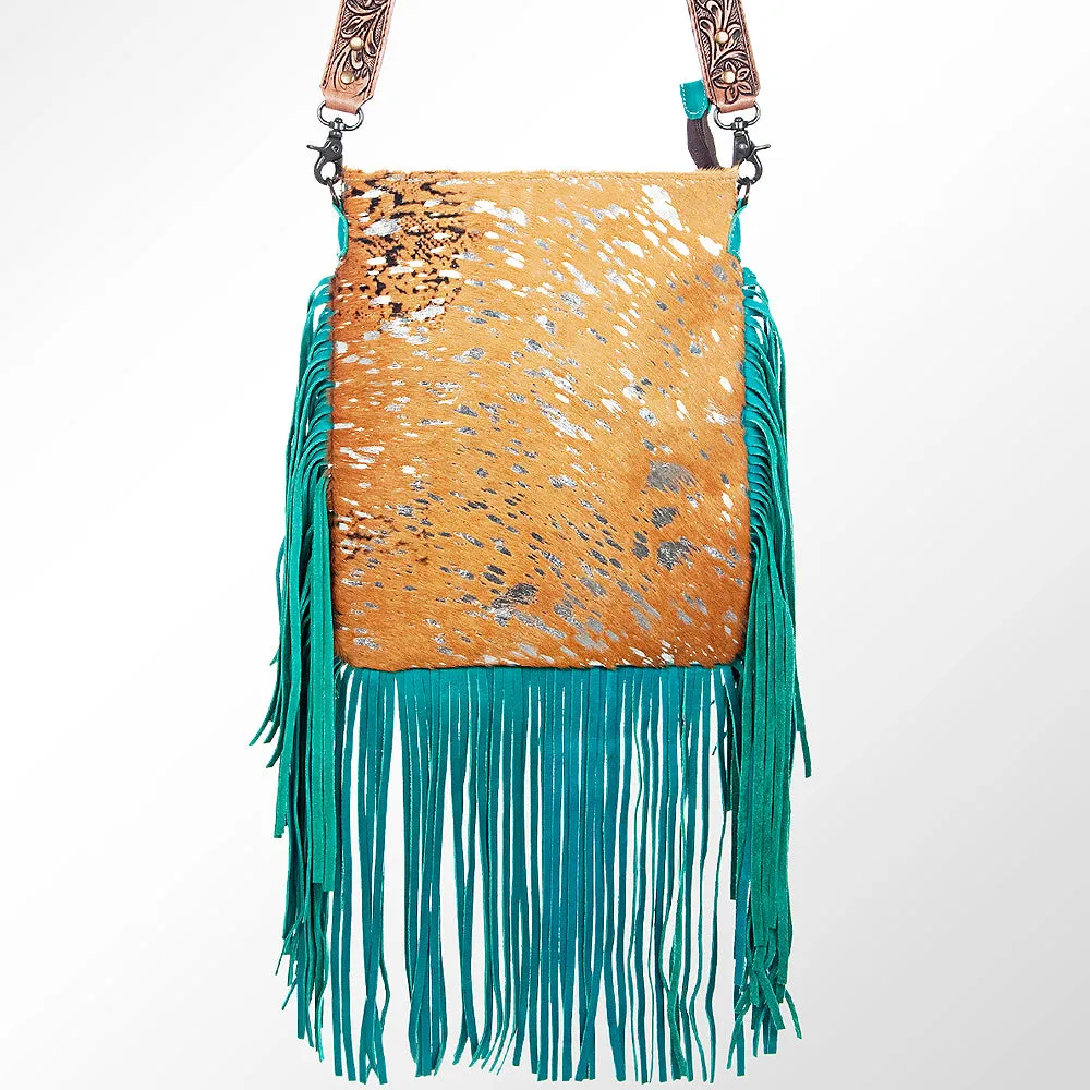 American Darling ADBGS192B Messenger Hair On Genuine Leather Women Bag Western Handbag Purse
