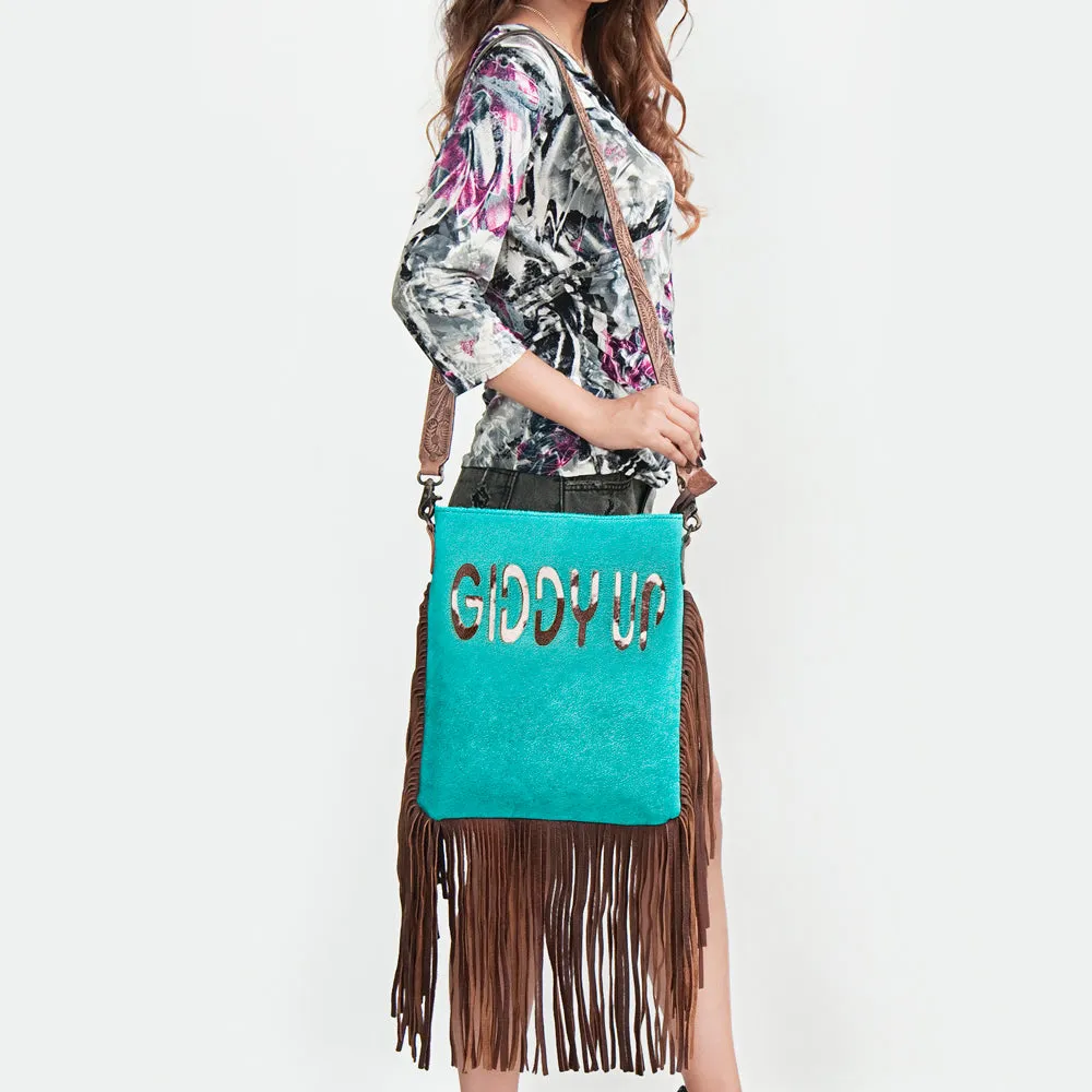American Darling ADBGS192BE Messenger Hair-On Genuine Leather Women Bag Western Handbag Purse