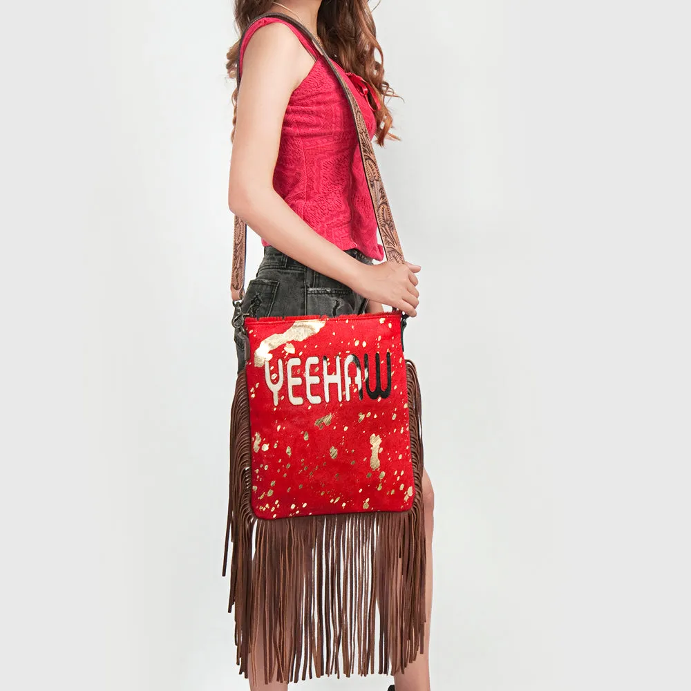 American Darling ADBGS192BJ Messenger Hair-On Genuine Leather Women Bag Western Handbag Purse