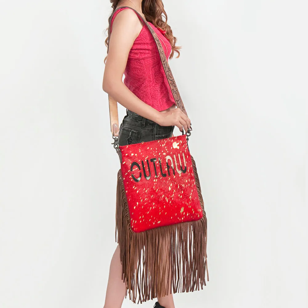 American Darling ADBGS192BK Messenger Hair-On Genuine Leather Women Bag Western Handbag Purse