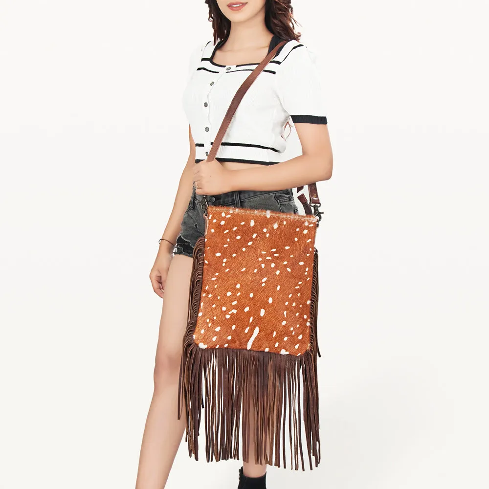 American Darling ADBGS192BQ Messenger Hair-On Genuine Leather Women Bag Western Handbag Purse