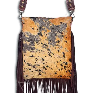 American Darling ADBGS192BRAC1 Messenger Hair On Genuine Leather Women Bag Western Handbag Purse