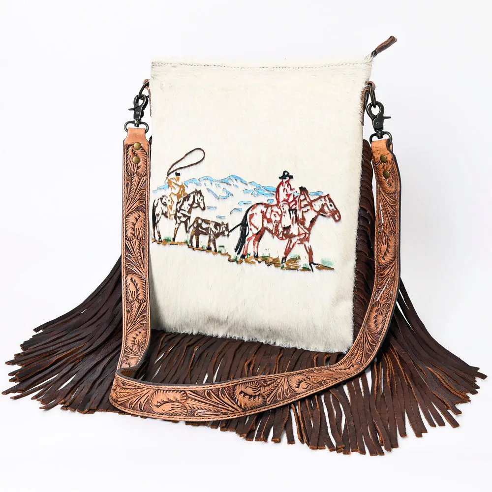 American Darling ADBGS192BY Messenger Hair-On Genuine Leather Women Bag Western Handbag Purse