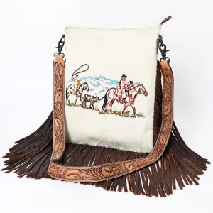 American Darling ADBGS192BY Messenger Hair-On Genuine Leather Women Bag Western Handbag Purse