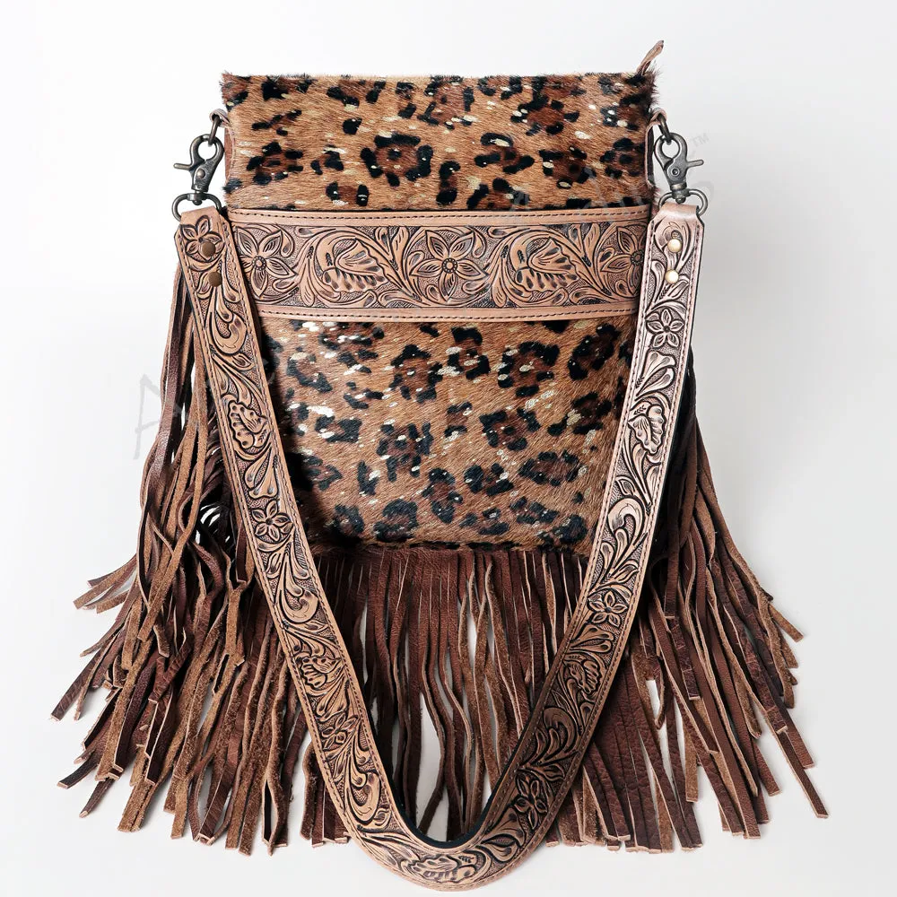American Darling ADBGS192CHEGO Messenger Hand Tooled Hair On Genuine Leather Women Bag Western Handbag Purse