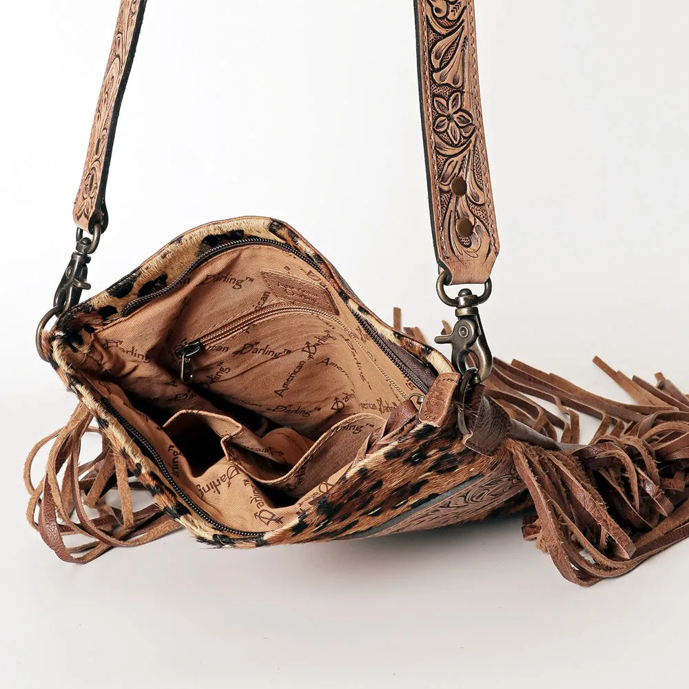 American Darling ADBGS192CHEGO Messenger Hand Tooled Hair On Genuine Leather Women Bag Western Handbag Purse