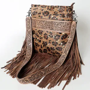 American Darling ADBGS192CHEGO Messenger Hand Tooled Hair On Genuine Leather Women Bag Western Handbag Purse