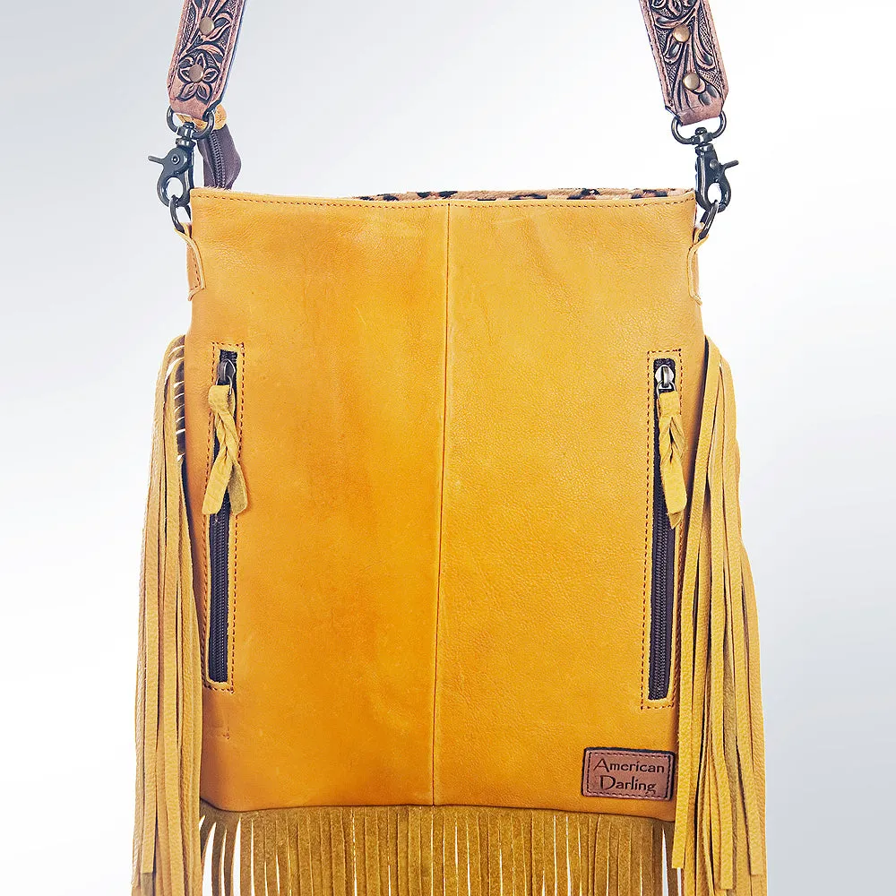 American Darling ADBGS192F Messenger Hair On Genuine Leather Women Bag Western Handbag Purse