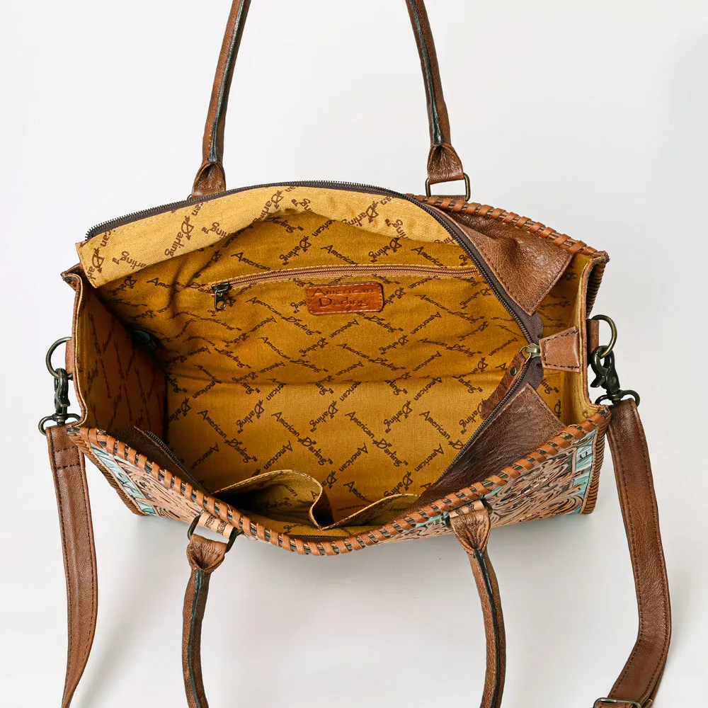 American Darling Briefcase Hand Tooled Genuine Leather Women Bag Western Handbag Purse