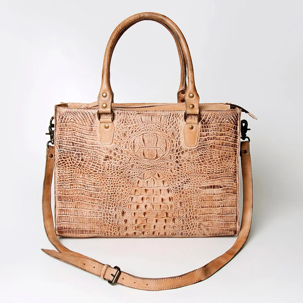 American Darling Briefcase Hand Tooled Genuine Leather Women Bag Western Handbag Purse