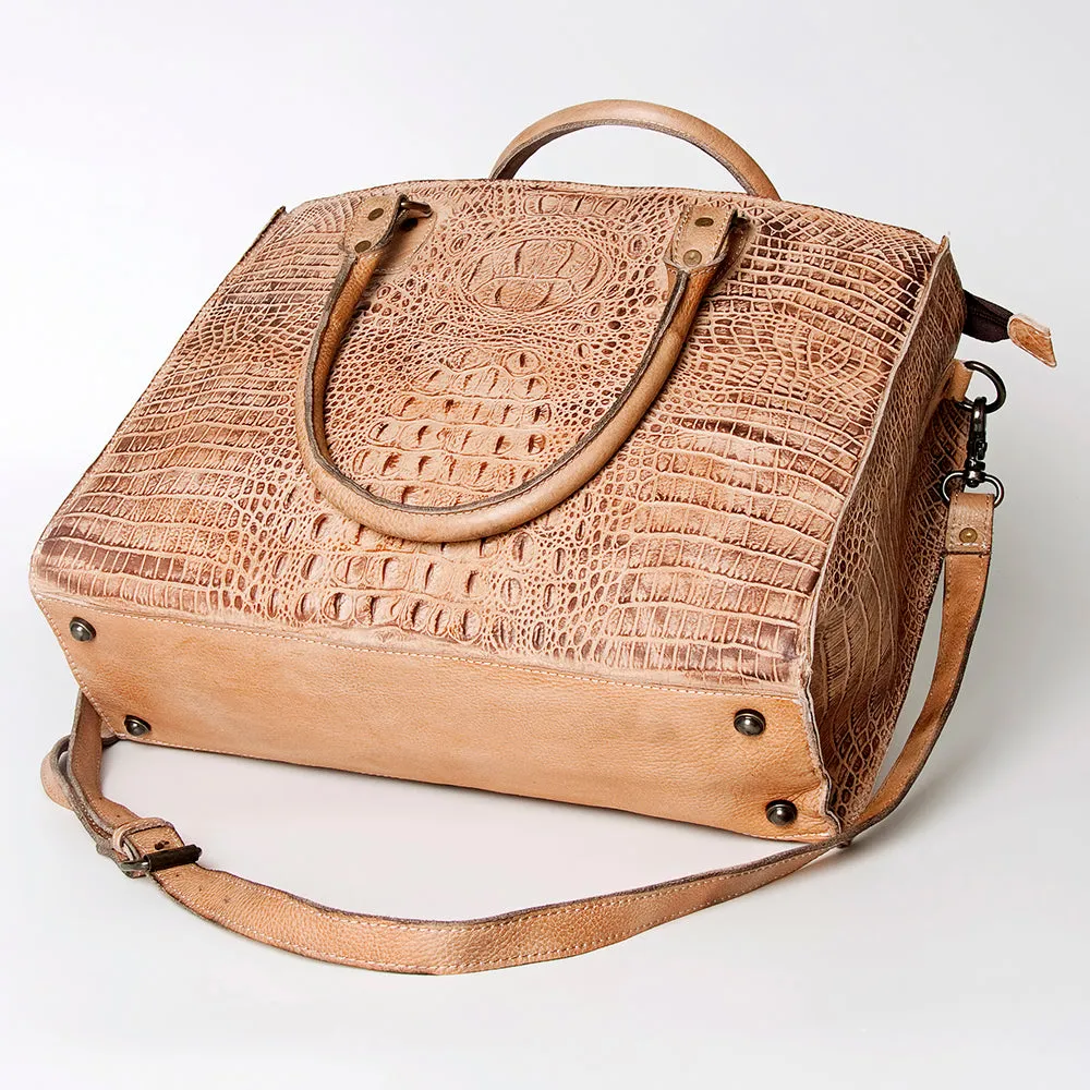 American Darling Briefcase Hand Tooled Genuine Leather Women Bag Western Handbag Purse