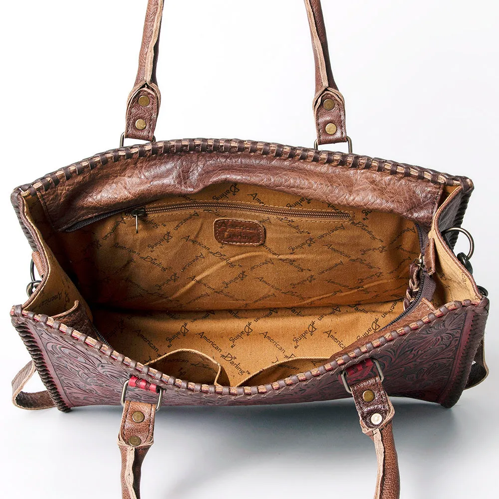 American Darling Briefcase Hand Tooled Genuine Leather Women Bag Western Handbag Purse