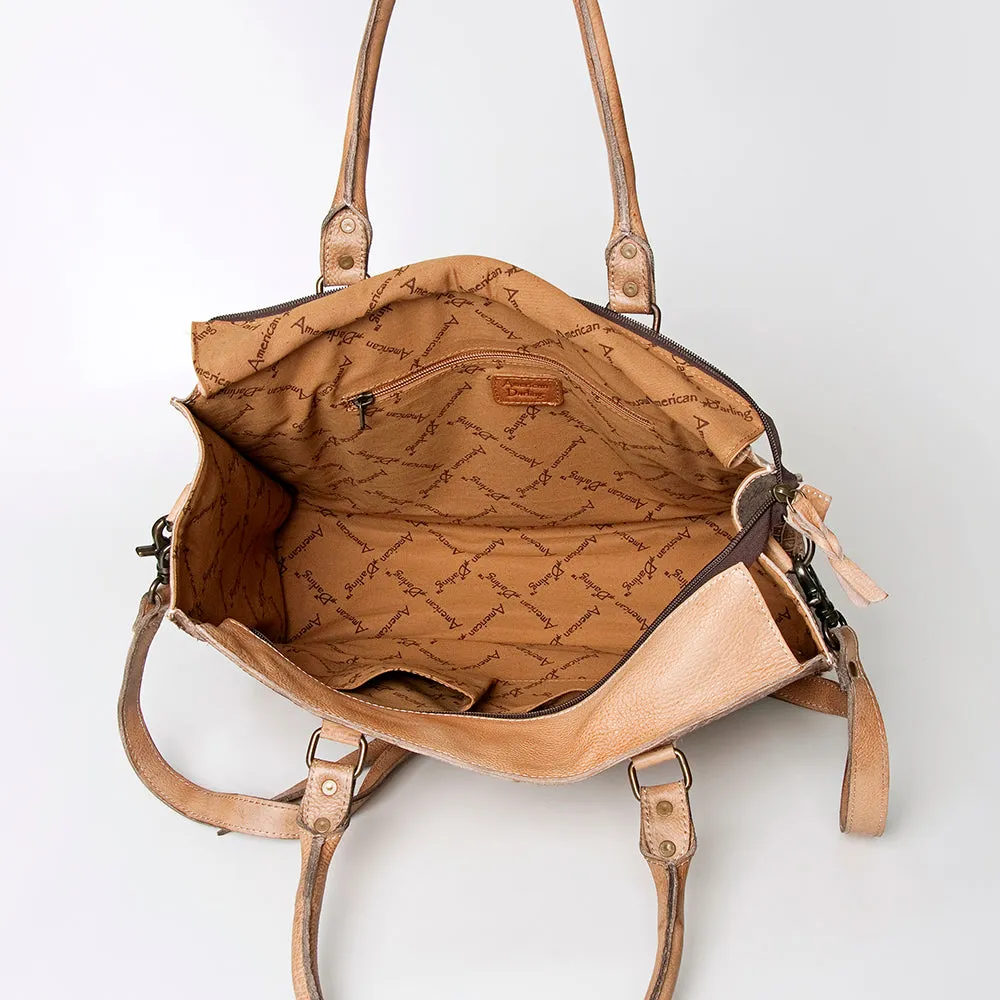 American Darling Briefcase Hand Tooled Genuine Leather Women Bag Western Handbag Purse