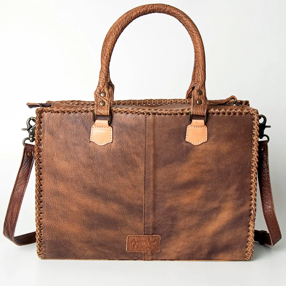 American Darling Briefcase Hand Tooled Genuine Leather Women Bag Western Handbag Purse