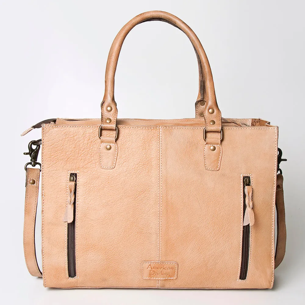 American Darling Briefcase Hand Tooled Genuine Leather Women Bag Western Handbag Purse
