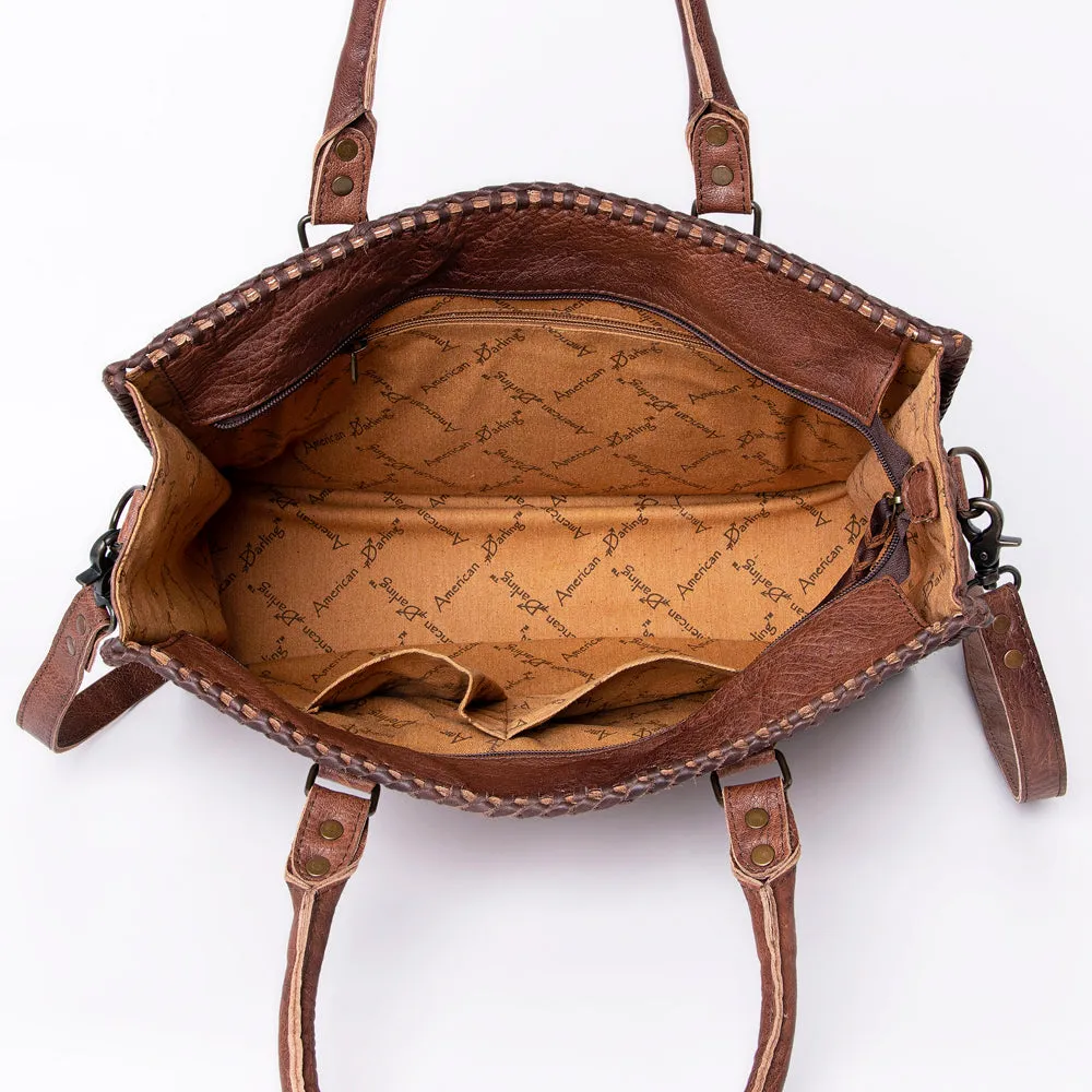American Darling Briefcase Hand Tooled Genuine Leather Women Bag Western Handbag Purse