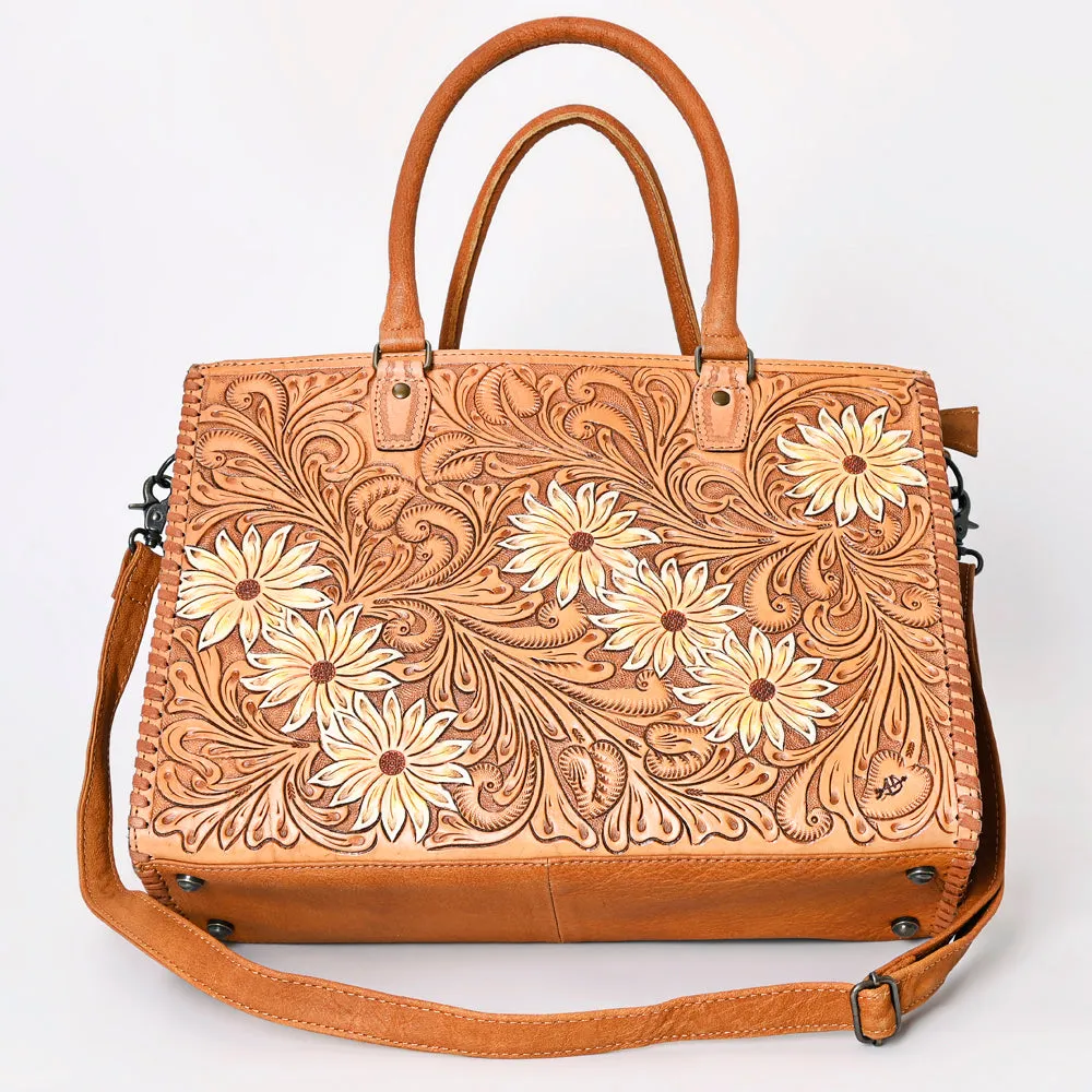 American Darling Briefcase Hand Tooled Genuine Leather Women Bag Western Handbag Purse