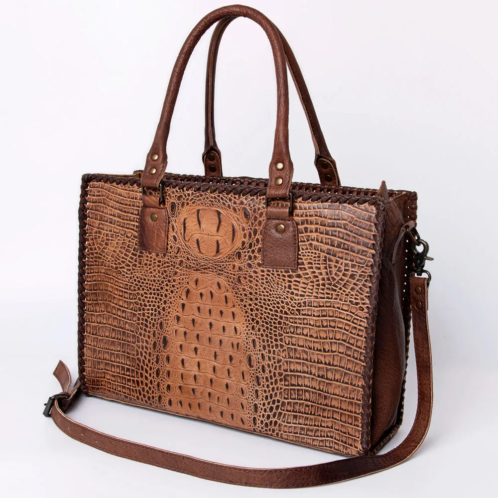 American Darling Briefcase Hand Tooled Genuine Leather Women Bag Western Handbag Purse