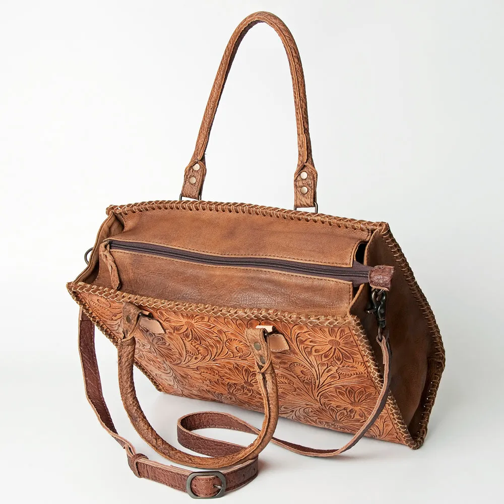 American Darling Briefcase Hand Tooled Genuine Leather Women Bag Western Handbag Purse